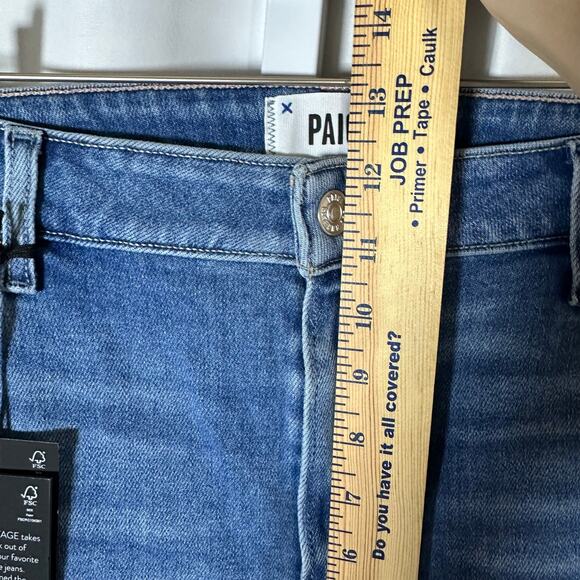 NWT Paige Vintage Cindy Crop High Rise Straight Jeans 34 Seawater Wash Raw Hem‎ - Picture 10 of 11